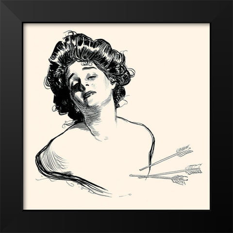 Pierced in the Heart Black Modern Wood Framed Art Print by Gibson, Charles Dana