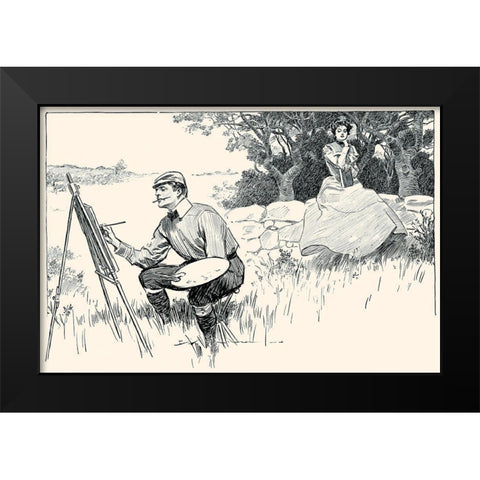 Wasting Time Black Modern Wood Framed Art Print by Gibson, Charles Dana