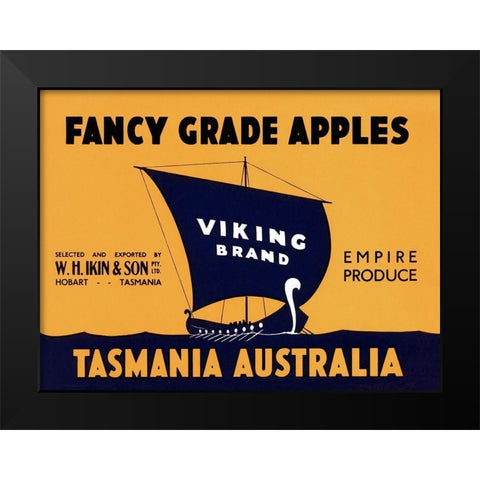 Viking Brand Fancy Grade Apples Black Modern Wood Framed Art Print by Retrolabel