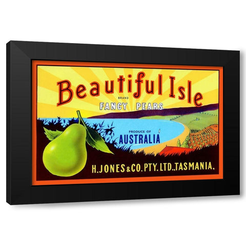 Beautiful Isle Brand Fancy Pears Black Modern Wood Framed Art Print by Unknown