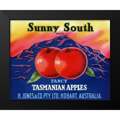 Sunny South Tasmanian Apples Black Modern Wood Framed Art Print by Retrolabel