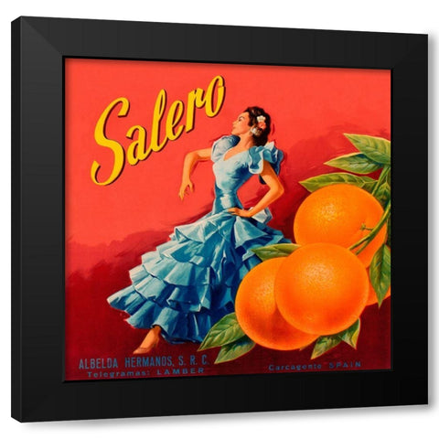 Salero Black Modern Wood Framed Art Print with Double Matting by Ortega