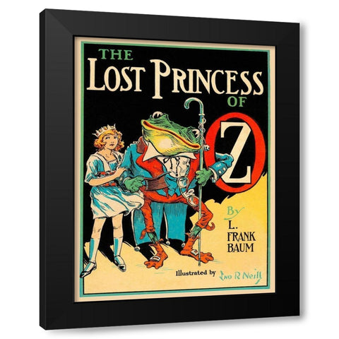 Lost Princess of Oz Black Modern Wood Framed Art Print with Double Matting by Neill, John R.