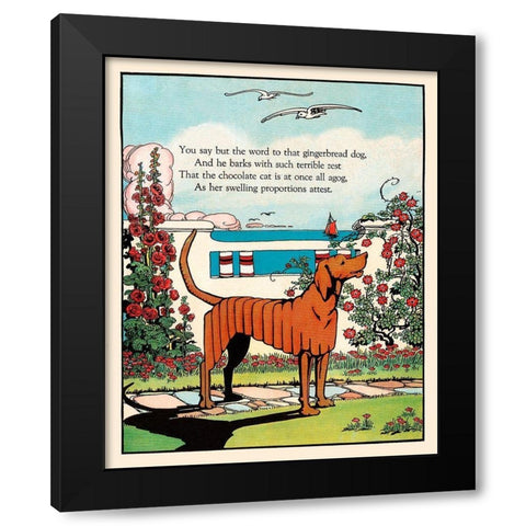 Gingerbread Dog Black Modern Wood Framed Art Print with Double Matting by Field, Eugene