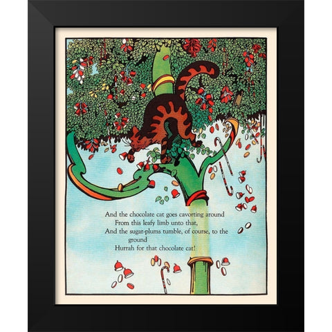 Tumbling Sugar Plums Black Modern Wood Framed Art Print by Field, Eugene