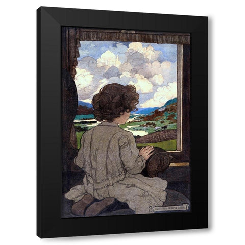 Journey Black Modern Wood Framed Art Print by Green Elizabeth Shippen