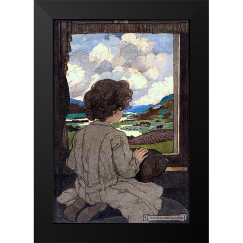 Journey Black Modern Wood Framed Art Print by Green Elizabeth Shippen