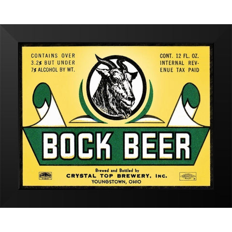 Bock Beer Black Modern Wood Framed Art Print by Vintage Booze Labels