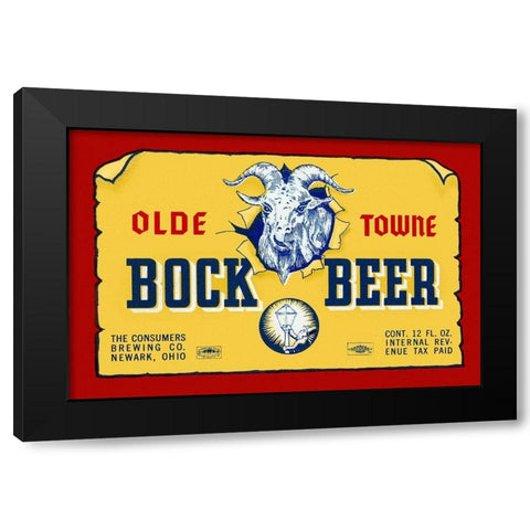 Olde Towne Bock Beer Black Modern Wood Framed Art Print with Double Matting by Vintage Booze Labels