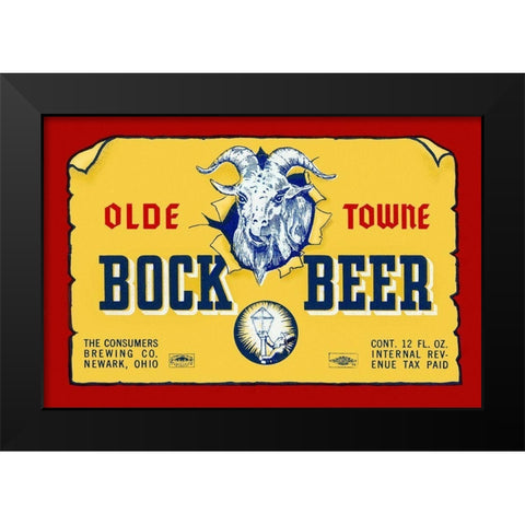 Olde Towne Bock Beer Black Modern Wood Framed Art Print by Vintage Booze Labels