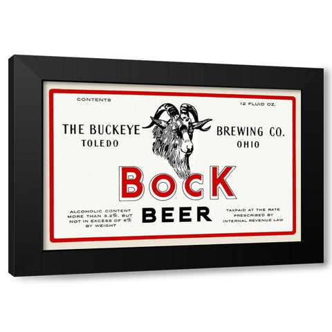 Bock Beer Black Modern Wood Framed Art Print by Vintage Booze Labels