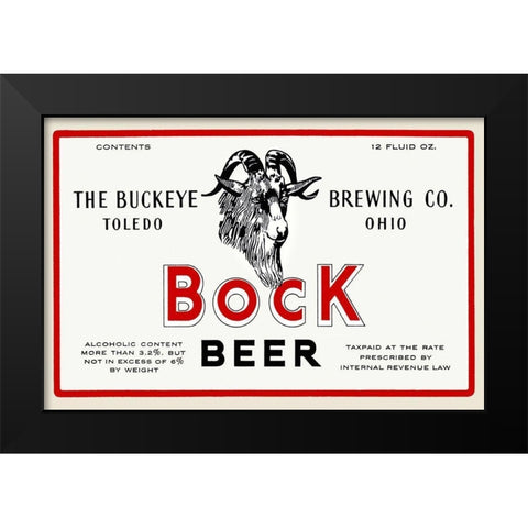Bock Beer Black Modern Wood Framed Art Print by Vintage Booze Labels