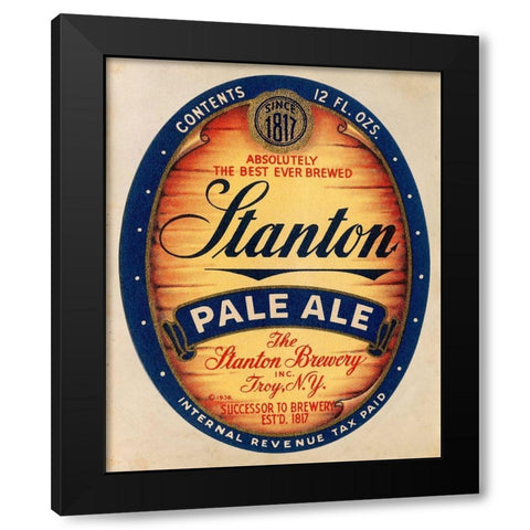 Stanton Pale Ale Beer Black Modern Wood Framed Art Print by Vintage Booze Labels