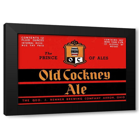 Old Cockney Ale Black Modern Wood Framed Art Print with Double Matting by Vintage Booze Labels