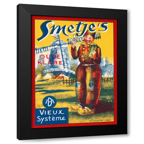 Smetjes Oude Klare Black Modern Wood Framed Art Print with Double Matting by Vintage Booze Labels