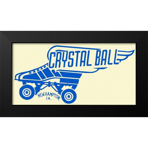 Crystal Ball Black Modern Wood Framed Art Print by Retrorollers