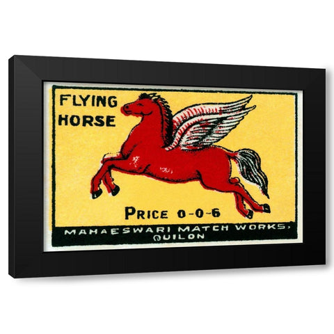 Flying Horse Matches Black Modern Wood Framed Art Print by Phillumenart
