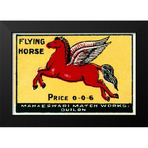 Flying Horse Matches Black Modern Wood Framed Art Print by Phillumenart