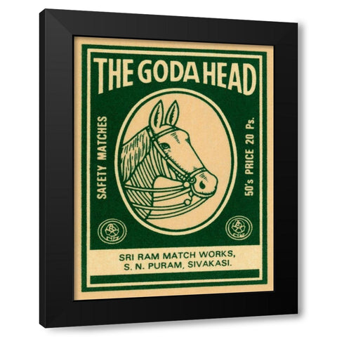 The Goda Head M Black Modern Wood Framed Art Print by Phillumenart