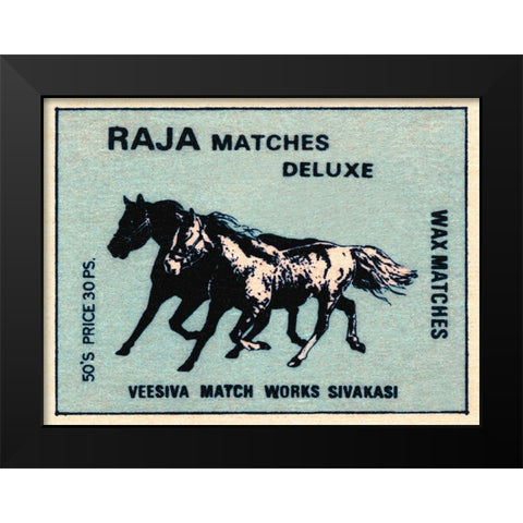 Raja Matches Deluxe Black Modern Wood Framed Art Print by Phillumenart