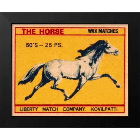 The Horse Matches Black Modern Wood Framed Art Print by Phillumenart