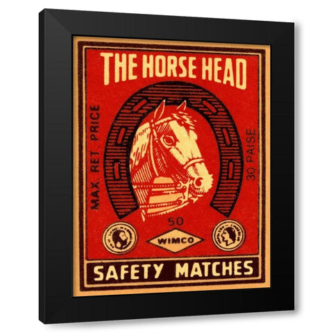 The Horse Head Safety Matches Black Modern Wood Framed Art Print with Double Matting by Phillumenart