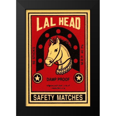 LAL Head Safety Matches Black Modern Wood Framed Art Print by Phillumenart