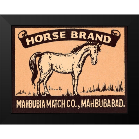 Horse Brand Matches Black Modern Wood Framed Art Print by Phillumenart