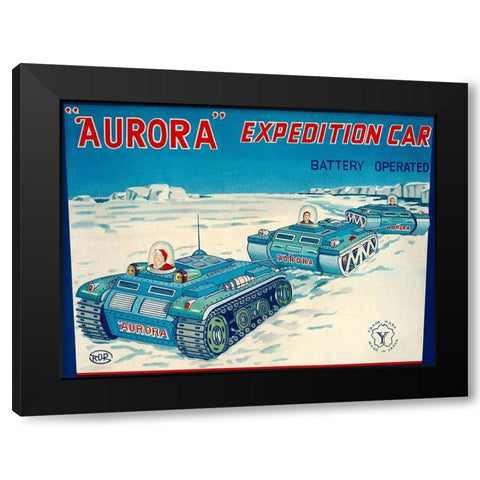 Aurora Expedition Car Black Modern Wood Framed Art Print with Double Matting by Retrotrans