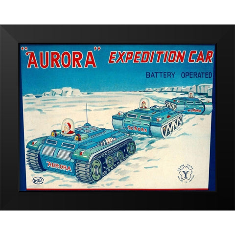 Aurora Expedition Car Black Modern Wood Framed Art Print by Retrotrans