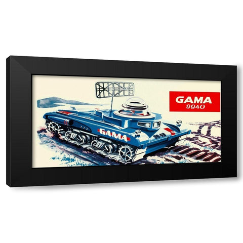Gama 9940 Space Tank Black Modern Wood Framed Art Print with Double Matting by Retrotrans