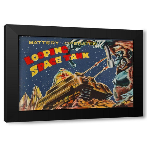 Looping Space Tank Black Modern Wood Framed Art Print by Retrotrans