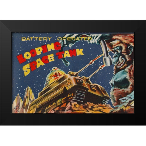 Looping Space Tank Black Modern Wood Framed Art Print by Retrotrans