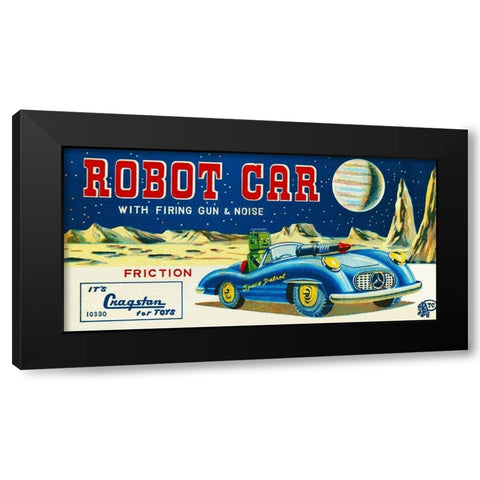 Robot Car with Firing Gun and Noise Black Modern Wood Framed Art Print with Double Matting by Retrotrans