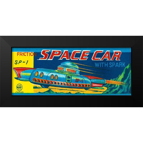 SP-1 Friction Space Car Black Modern Wood Framed Art Print by Retrotrans