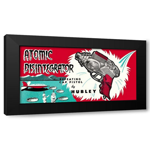 Atomic Disintegrator Black Modern Wood Framed Art Print with Double Matting by Retrogun