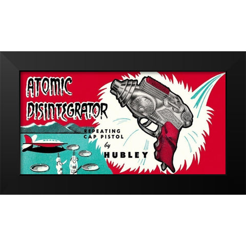 Atomic Disintegrator Black Modern Wood Framed Art Print by Retrogun