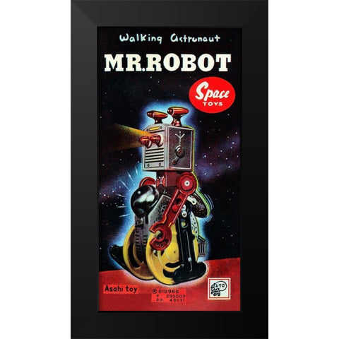 Mr. Robot Black Modern Wood Framed Art Print by Retrobot
