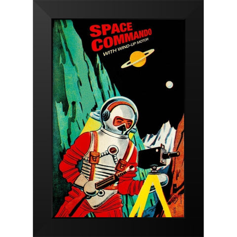 Space Commando Black Modern Wood Framed Art Print by Retrobot