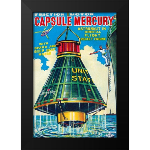 Capsule Mercury Black Modern Wood Framed Art Print by Retrorocket