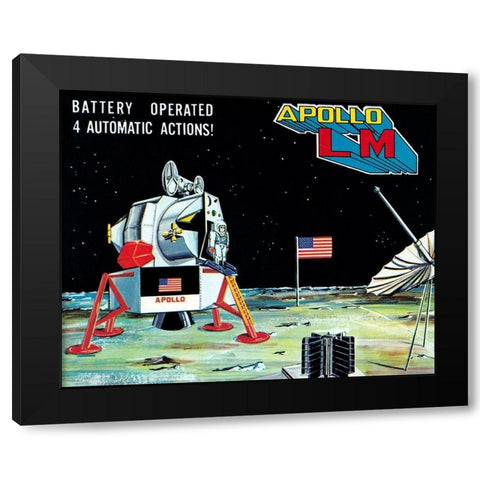 Apollo L-M Black Modern Wood Framed Art Print with Double Matting by Retrorocket