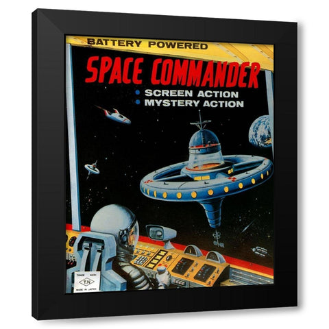 Space Commander Black Modern Wood Framed Art Print by Retrorocket