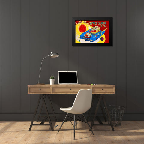 Space Scout S-17 Black Modern Wood Framed Art Print by Retrorocket