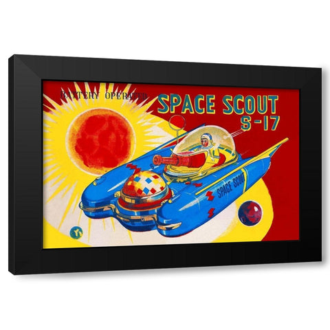 Space Scout S-17 Black Modern Wood Framed Art Print with Double Matting by Retrorocket