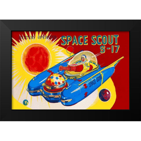 Space Scout S-17 Black Modern Wood Framed Art Print by Retrorocket