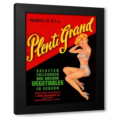 Plenti Grand Black Modern Wood Framed Art Print by Retrolabel