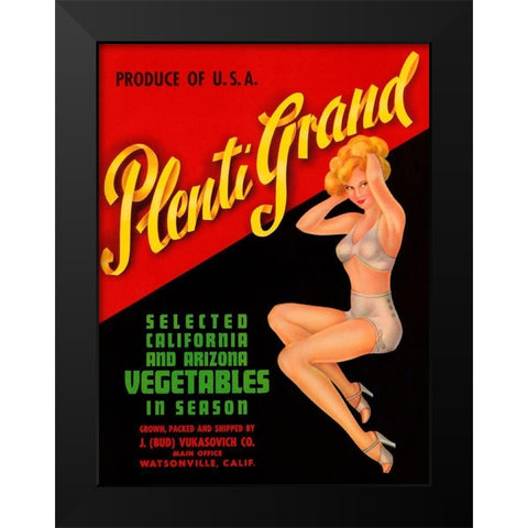 Plenti Grand Black Modern Wood Framed Art Print by Retrolabel