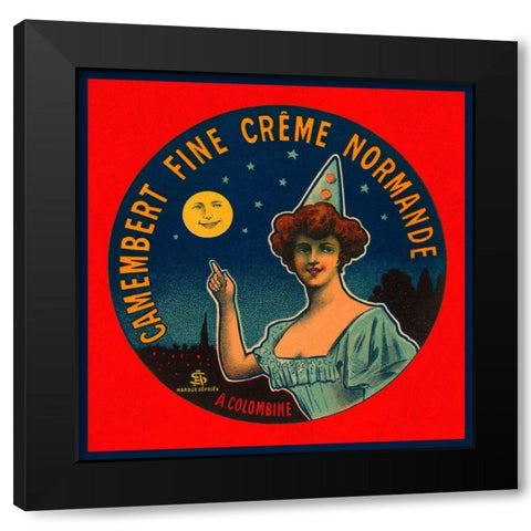 Camembert fine creme Normande Black Modern Wood Framed Art Print by Retrolabel