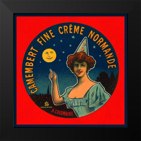 Camembert fine creme Normande Black Modern Wood Framed Art Print by Retrolabel