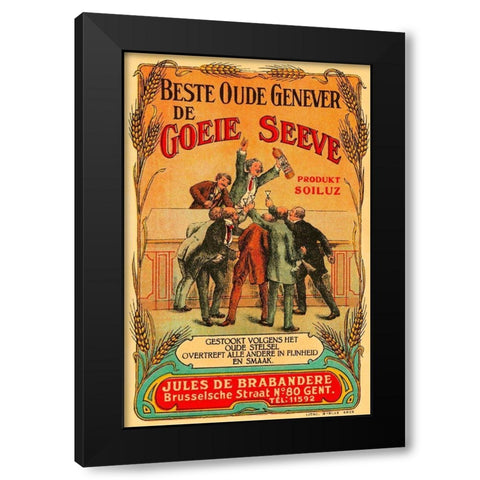 Beste Oude Genever de Goeie Seeve Black Modern Wood Framed Art Print by Retrolabel